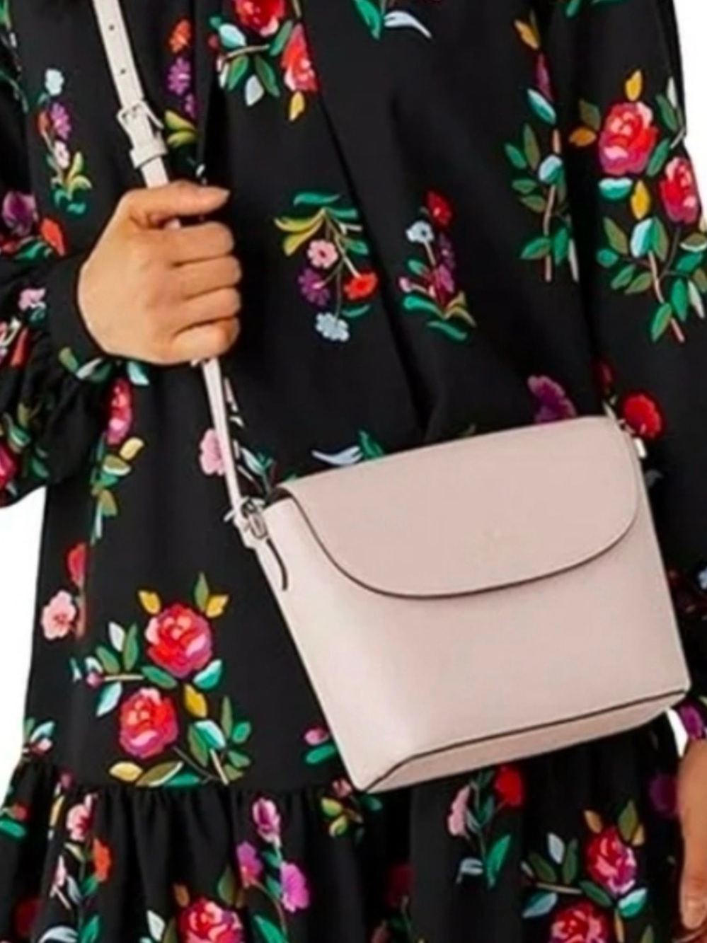 Kate Spade Emmie Flap Rose Smoke Pink Crossbody Purse Bag Leather $299 Retail